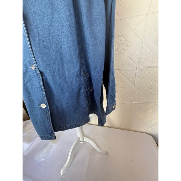 Jacket Tudor court size 4x women's blue denim 2 big pockets with buttons - Picture 2 of 16